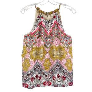 Loft M. Sleeveless blouse multicolored floral, NWT
